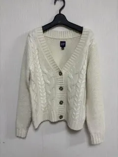 GAP アイボリー ケーブル編みカーディガン XXS