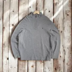 90s ポロラルフローレン ハーフジップ ニット ワンポイント セーター XXL
