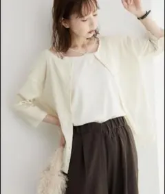 【1021値下げ】ロペピクニック 前後2wayシアー楊柳カーディガンプルオーバー