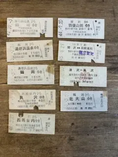 昭和21年　宮島口より都区内ゆき３等乗車券　Ｂ型硬券☆終戦後・運輸通信省時代☆ 硬券/廃止私鉄乗車券9枚セットb - メルカリ