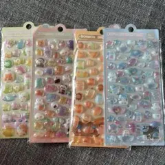 BONBON DROP風　ぷっくり3Dシール キャラクターシール 4パックセット