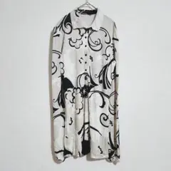 【SISLEY】（L）モノトーン柄ドレープシャツ/カジュアルシャツ/きれいめ