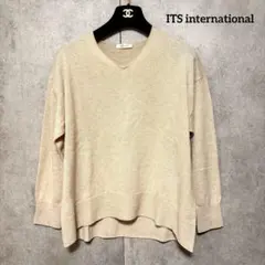 ITS international カシミヤ混 Vネックニット ベージュ