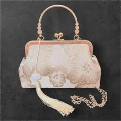 結婚式 パーティーバッグ がま口 刺繍 ゴールド フォーマル 二次会 クラッチ