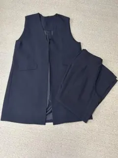 レディース フォーマル ネイビー ジレ パンツ セットアップ