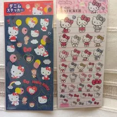 ギャルキティデニムキティシール平成女児平成レトロハローキティヒョウ柄シール交換