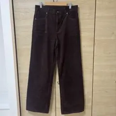 GU コーデュロイストレートパンツRS+E ダークブラウン L