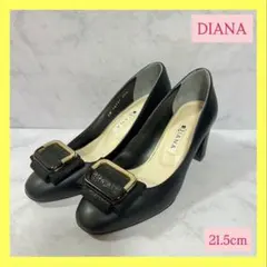 ❣️未使用級❣️DIANA ダイアナ パンプス バックル りぼん レザー 黒