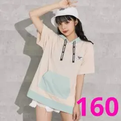 新品★ANAP GiRL アナップガール　配色切替フードトップスTシャツ160