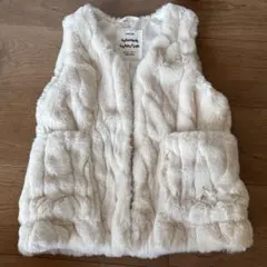 【美品】　ZARA Kids ファーベスト 120cm ホワイト