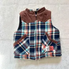 【ファニーストーリー】110サイズ キッズベスト チェック柄