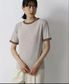ローリーズファーム　ボーダーtシャツ　ストライプ 半袖Tシャツ ブラウン