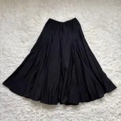 訳あり特価✨ミズイロインド　コットン　ボリュームフレアスカート　黒のサムネイル