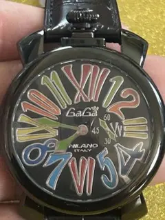 【美品】GaGa MILANO マヌアーレ46 ブラック レインボー