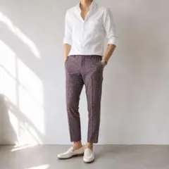 INCOTEX メンズ チェックパンツ M 春夏のサムネイル