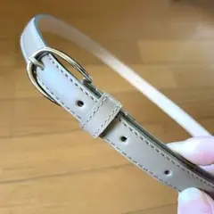 【美品】レディース細いベルト スリムベルト ベージュ ブラウン茶色 90cm