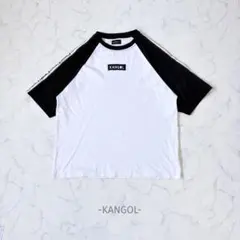 KANGOL/Tシャツ/L/白黒/ラグラン/ストリート/カジュアル/半袖