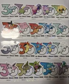 韓国限定】【未開封 両面補強】ポケモン 30周年記念 ステッカー 10