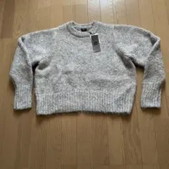 PLST スパンコールグレー ニットセーター 長袖