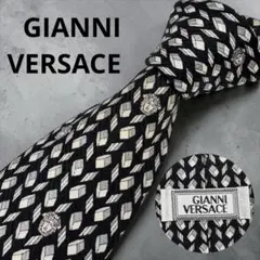 GIANNI VERSACE ヴェルサーチ ネクタイ メデューサ 総柄 黒