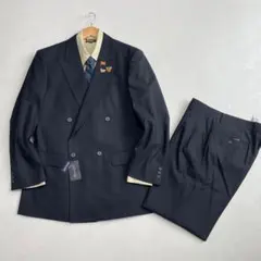 新品タグ付　90s　ヴィンテージ　セットアップ　ダブルスーツ　ネイビー×イエロー