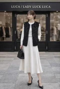 LUCA / LADY LUCK LUCA フェザーベスト シャギー ジレ