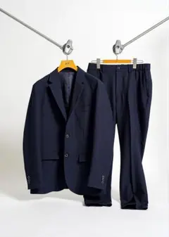 417EDIFICE ネイビー カジュアルスーツ セットアップSサイズ