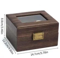 【美品】木製時計ケース 腕時計収納ボックス 高級 時計ディスプレイ (2本用)