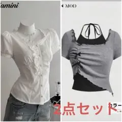 【新品】SHEIN シーイン 半袖ブラウス シャツ 2点セット