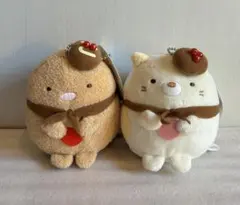 【タグ付き】すみっこぐらし　とんかつ&ねこ　ショコラぬいぐるみ2体セット