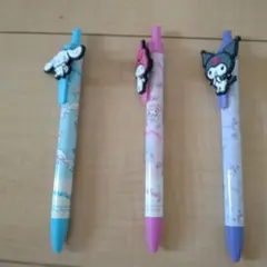 【サンリオ】新品可愛いキャラクター付きボールペン3本セット、