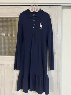 Polo Ralph Lauren ネイビー長袖ワンピース XL/16
