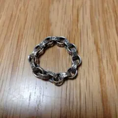 シルバー製 メンズ　ペーパーチェーン　リング