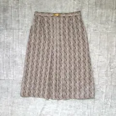 O0's vintage 総柄 ロングスカート 台形スカート ベージュ レトロ