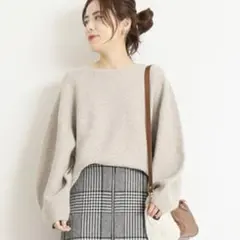 美品⚑スピックアンドスパン ホールガーメント ガーター プルオーバー ニット