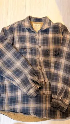 ARROW ネイビー系チェック 長袖シャツ　裏起毛