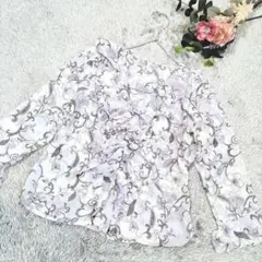 レディース トップス プルオーバーブラウス 総花柄 長袖 フリル 春夏