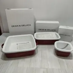 DEAN & DELUCA ホーローコンテナ 3点セット レッドのサムネイル