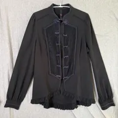 OZZ ONESTE チャイナボタン レースブラウス ゴシックロリータ 黒 紫のサムネイル