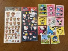 サンリオ　シール　キティ　日焼け　デニム　４サイズステッカー　セリア　15枚