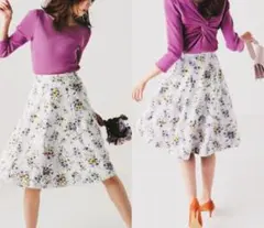 Apuweiser-riche ブーケリバーシブルフレアスカート　ブーケ　花柄