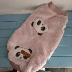 【あや様専用】フリースパンダ犬服　ピンク