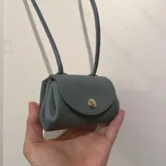 水色　グレーブルー　サコッシュ　小物入れ　ポシェット