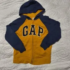 GAP ジップアップパーカー イエロー/ネイビー　120cm