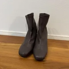 ブラウン ストレッチショートブーツ 23.5㎝