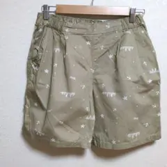 adidas カーキ色 ショートパンツ　レディース　Lサイズ