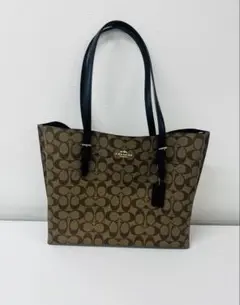 【美品】Coach モリートート シグネチャーキャンバス ブラウン コーチトート