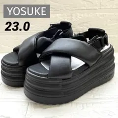 YOSUKE ヨースケ 厚底サンダル 2710047 23cm ブラック 黒