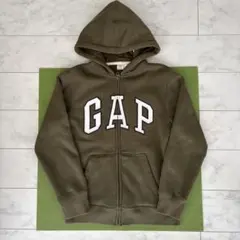 GAP キッズ フルジップパーカー オリーブ 150