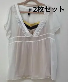 シースルートップス　キャミソールセット　夏服　トップス